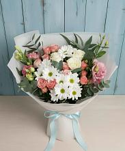 Букет цветов из:  Розы, Лизиантусы и Хризантемы в Ясенской