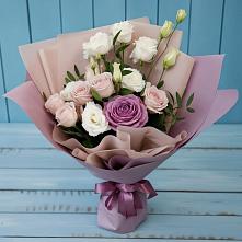 Букет цветов из:  Розы и Лизиантусы в Ясенской