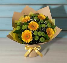 Букет цветов из:  Герберы и Хризантемы в Ясенской