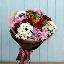 Букет цветов из:  Розы, Хризантемы и Альстромерии в Ясенской