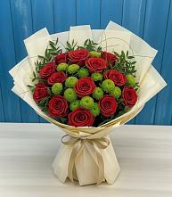 Букет цветов из:  Розы и Хризантемы в Ясенской