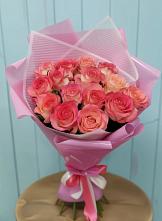 Букет 15 Розовых роз Равель в Ясенской